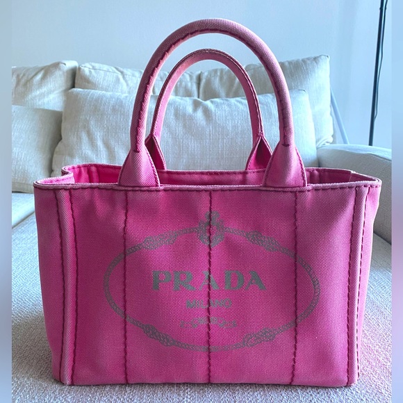 Prada Handbags - 💯PRADA Canapa Canvas Small Tote Bag